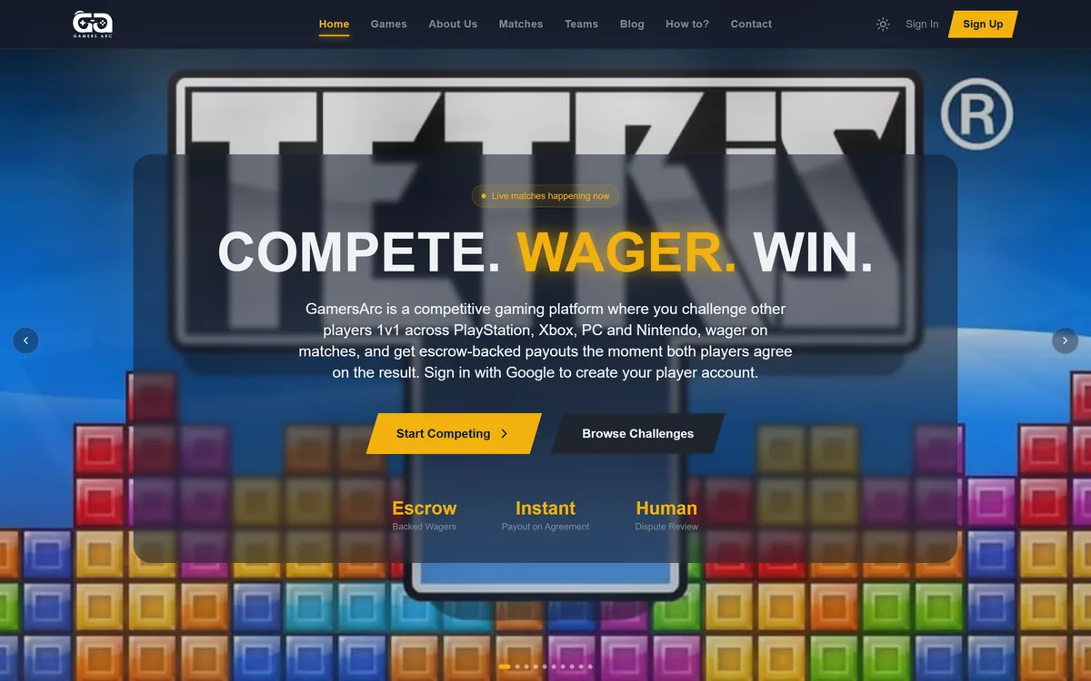 The GamersArc website