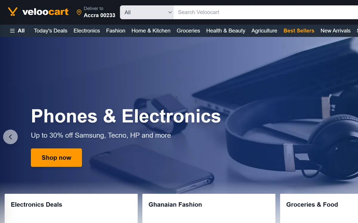 The Veloocart website